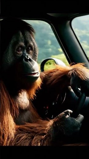 Monkey Driving Real Car on Winding Mountain Road #MonkeyDriving #MountainDrive #4KCinematic