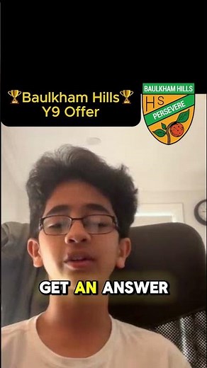 👏🏻Arin's Journey: Offer Baulkham Hills High School Y9 #exam #school #education