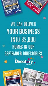 We can deliver your business into 82,800 homes in our September directories!⠀ From only £125 plus vat, and with multiple advert sizes to choose from.⠀ We also offer FREE advert design and monthly payment options.⠀ Whatever you need, we would love to help, so book into our August editions today.⠀ Booking deadline date: 11th August.⠀ Call 01730 260746, email sales@thedirectorygroup.co.uk or visit our website at www.thedirectorygroup.co.uk! | The Directory Group