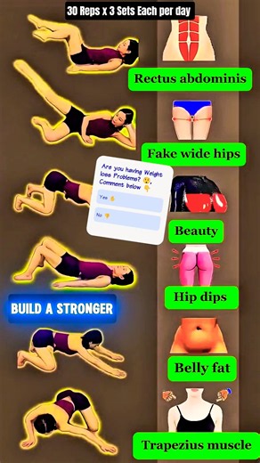 6 Home Exercises to Strengthen Your Core, Shape Your Hips & Tone Your Body | No Equipment #shorts