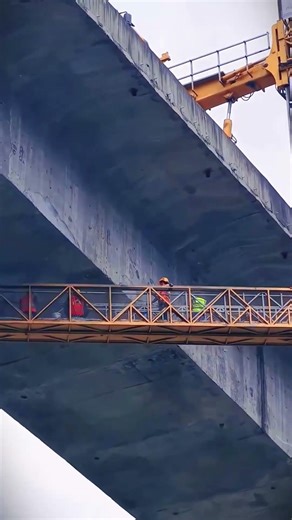 Bridge checking process using crane machine and expert workers #shorts