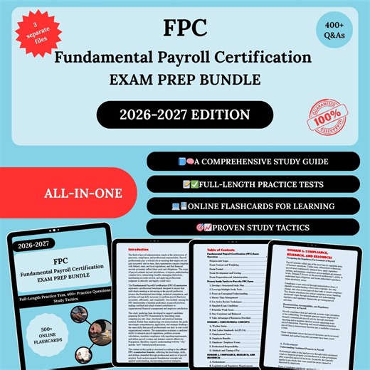 FPC Exam Prep Bundle 2026 | Fundamental Payroll Certification | Fpc Exam Study Guide | Fpc Exam Prep | Fpc Exam Book | Fpc Exam Book | Fpc - Etsy