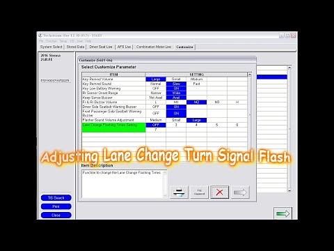 Adjusting Lane Change Flash with TechStream