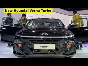 New Hyundai Verna 2023 Turbo Facelift SX Optional DCT Top Model Black Walkaround Review