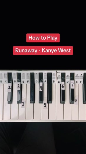 Runaway by Kanye is super easy to play #pianolesson #kanyewest #runawaykanyewest #pianotok #easypianotutorial