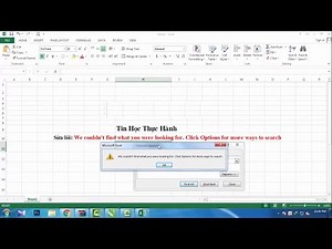 Error Microsoft Excel cannot Find the data you're searching for