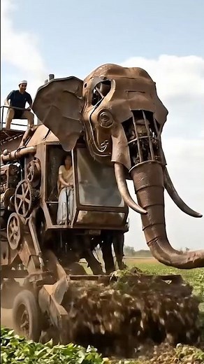 The Most Powerful Farming Machine You’ve Never Seen –🐘 Mechanical Elephant #shorts #viralshorts