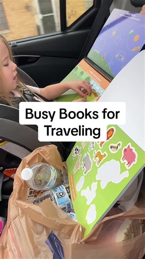 Reusable stickers, marker pages, imagination and problem solving? I try my best for no screen time on our long drives and this has been the best solution #busybook #preschool #kidsactivities #kidstravel #busybookforkids @Skillmatics