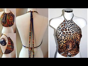GATHERED HALTER NECK BACKLESS ANKARA CROP TOP TUTORIAL
