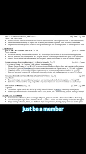 My Goldman Sachs Resume: Extracurriculars (part 2 of 4)