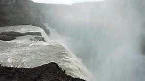 A Torrent of Water Plummeting into a Deep Gorge. Waterfalls of Iceland. the Close-up Shots Stock Footage - Video of girl, dried: 108835490