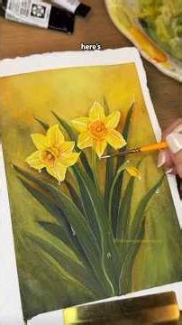 Moody Mixed Media Daffodils Journal Page #journaling #mixedmediajournal #watercolor