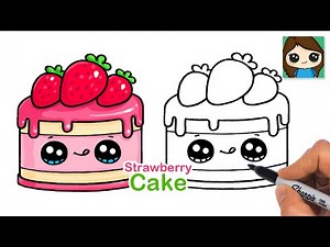 How to Draw a Strawberry Cake 🍓 Cute Dessert Food Art