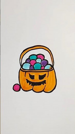 How to Draw a Halloween Candy Pumpkin | Easy Drawing for Kids & Beginners #halloween #drawingideas