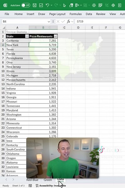 If you're tired of looking at red and blue maps, create a green map in Excel! AND DON'T FORGET TO VOTE for your favorite pizza spot in the comments! 🍕 #exceltips #excel #microsoftexcel #finance #spreadsheets #productivityhacks #accounting #corporate #office