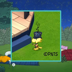 To celebrate his wedding anniversary, Bill decided to serenade Harriet at the Starlight Gazebo! How sweet! How romantic! Harriet will surely be overjoyed when she hears it! | Peanuts: Snoopy's Town Tale