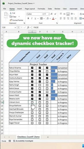 How to Create Dynamic Project tracker in Excel!