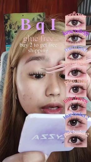 [Free Tweezer] BQI Eyelashes Super Sticky False Eyelashes Glue-free False Eyelashes Trilogy Single Cluster Natural Simulation Grafting Eyelash Long-lasting Curling False Eyelashes Lower Eyelash