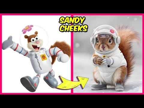 🍿How SpongeBob Movie Characters Look in Real Life + Their Favorite Things 🧽🐿️🧑🏾‍🚀| Sandy Cheeks