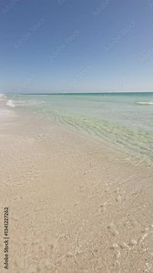 Gulf Islands National Seashore at Pensacola Beach, Florida. Tropical summer beach vertical video.