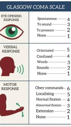 # glasgow coma scale for level of consciousness of patients # 💯💯