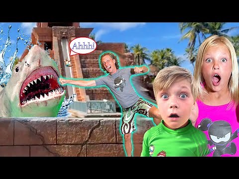 Riding the Shark Slide in Atlantis! Overcoming Fear!