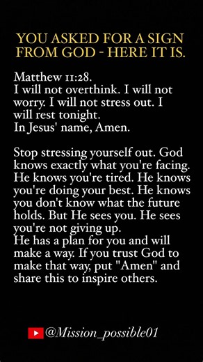 You Asked For A Sign From God - Here It Is | Matthew 11:28 | Stop Overthinking, God Will Give You