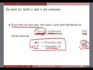 [Gibbs sampler and MCMC] Example and prior and posterior derivations for mean and standard deviation
