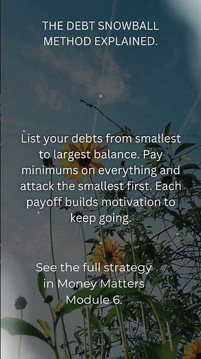 The Debt Snowball Method Explained #moneymanagement #financialfreedom #monthlybudgetplanning