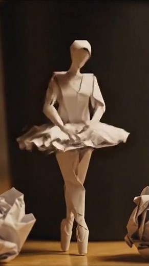 Stunning Origami Ballerina 🩰 | Paper Art in Motion #fashion #art #ballet #contemporaryart