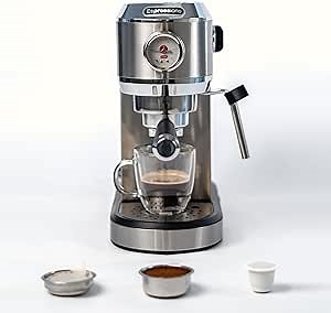 Espressione Flex 3-in-1 Espresso Maker, compatible with E.S.E. espresso pods, Nespresso® capsules and ground coffee, 20 Bar Italian Pump, Adjustable Temp Control, Fast Thermoblock Heating