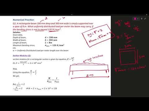 Theory of Flexure | Numerical | Moment of Resistance | Bending Stress | Section Modulus