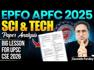 EPFO APFC 2025 Exam Analysis & Answer Key | Science & Tech Questions Solved by Saurabh Pandey