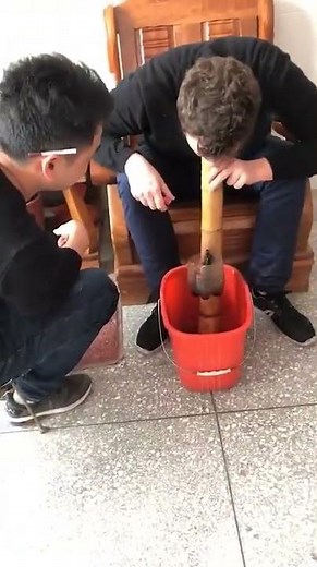 Smoking from a Chinese Bamboo Water Pipe for the first time