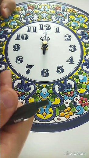 Blue Trim Ceramic Kitchen Wall Clock | 25 cm Stylish Cooking Space Accent