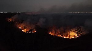 Drone footage captures massive Brazil wildfire near capital
