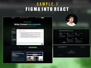 Figma  into a React Web App Along with Api's Integration