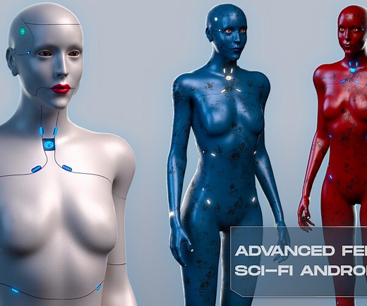 ArtStation - Advanced Female Humanoid Sci-fi Game Ready Character 3D Model - Elektra K1 | Resources