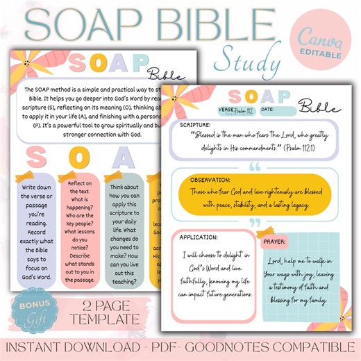 Bible Verse Mapping Template Canva Editable,printable Bible Verse Mapping, Bible Study Guide,bible Study,supplement,bible Note Taking Tools - Etsy