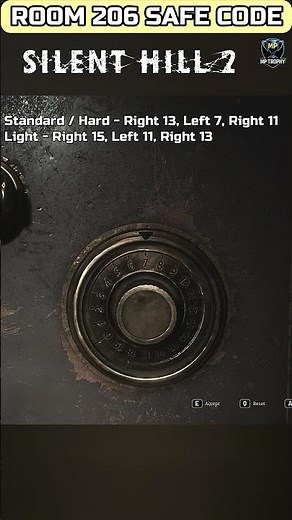 Silent Hill 2 Remake - Room 206 Safe Combination | All Difficulties