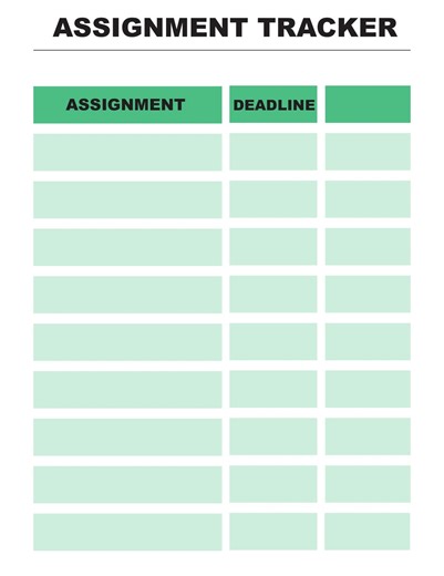 Assignment Tracker Printable | Student Assignment Planner | College & University Study Tracker | Digital Download - Etsy Australia