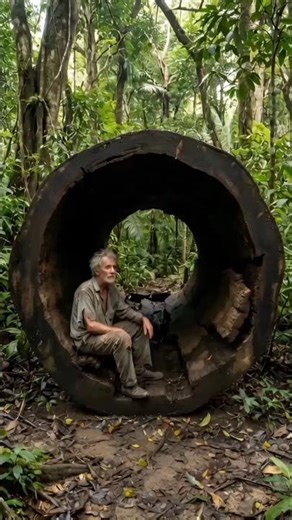 He Turned a Rotten Tree Trunk Into a Luxury Wooden Room! 🌳😳