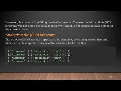 Mastering JSON in Python: Looping Through Items and Printing Descriptions