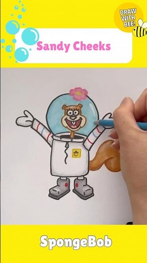 Draw Sandy Cheeks from SpongeBob #spongebob #kidsart #sandycheeks #spongebobsquarepants