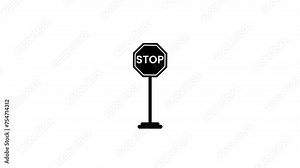 Stop Sign, Slow Zoom, Stop animation, sign, traffic signs, Stop Road Sign, that says STOP, safety, road, traffic, signal, danger, signs, stop, animation, symbol, red, warning, background, highway, cau