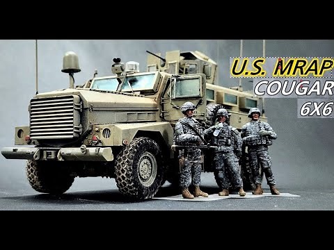 1/35 U.S. MRAP COUGAR 6X6 [Full Build Video] MENG Model.