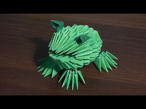 How to make a paper animal frog (a paper toad). 3D origami tutorial (for beginners)