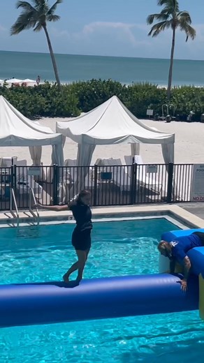 It’s back! Beginning this Saturday, the log roll returns to the resort pool! We had some of our team members testing it out this week and, based on the practice, this log roll is a CHALLENGE. Do you have what it takes? #funinthesundial #sanibelisland | Sundial Beach Resort & Spa