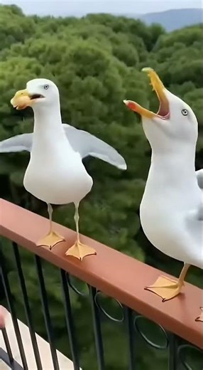 🤣 LMAO! What joke did these seagulls just hear? They literally can't stop laughing! 🍞