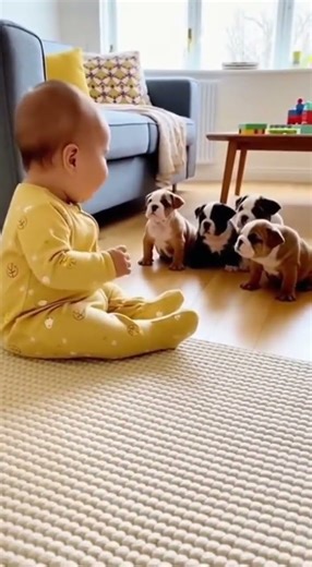 Baby vs Puppies: Who’s Cuter? 😭💛